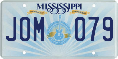 MS license plate JOM079