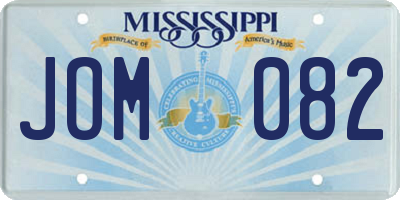 MS license plate JOM082