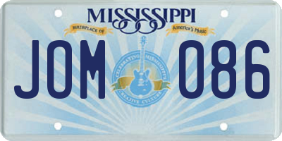 MS license plate JOM086