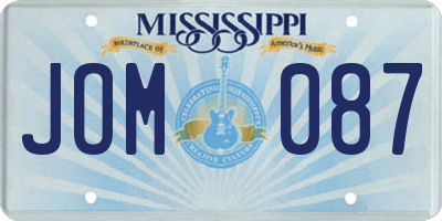 MS license plate JOM087