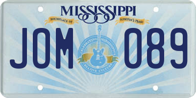MS license plate JOM089