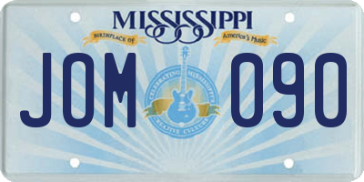 MS license plate JOM090