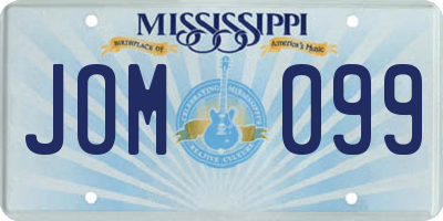 MS license plate JOM099