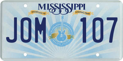 MS license plate JOM107