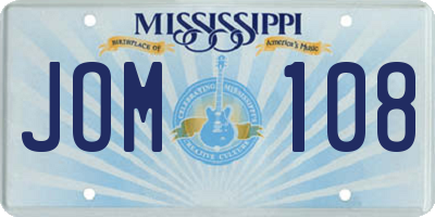MS license plate JOM108