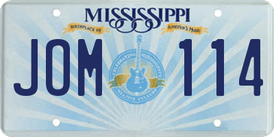 MS license plate JOM114