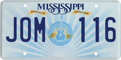 MS license plate JOM116