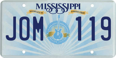 MS license plate JOM119