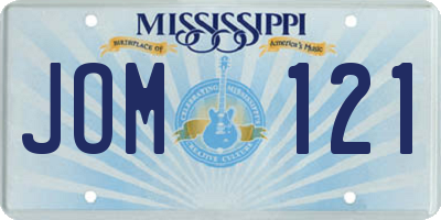 MS license plate JOM121