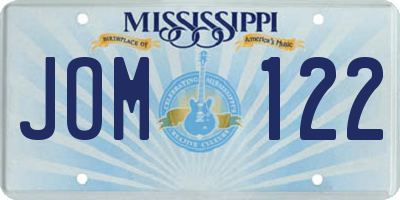 MS license plate JOM122