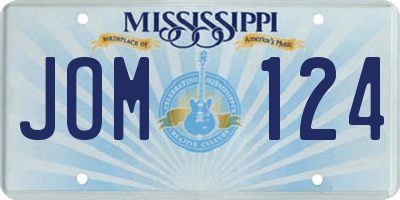 MS license plate JOM124