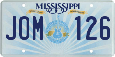 MS license plate JOM126