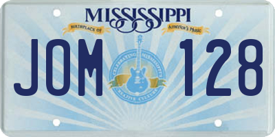 MS license plate JOM128