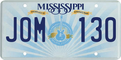 MS license plate JOM130