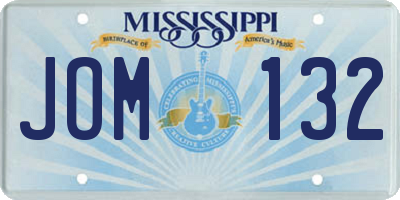 MS license plate JOM132