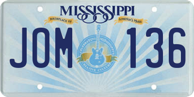 MS license plate JOM136