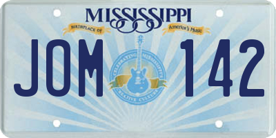 MS license plate JOM142