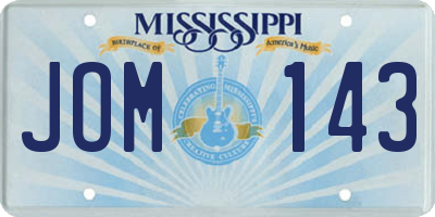 MS license plate JOM143