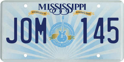 MS license plate JOM145