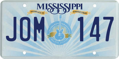 MS license plate JOM147
