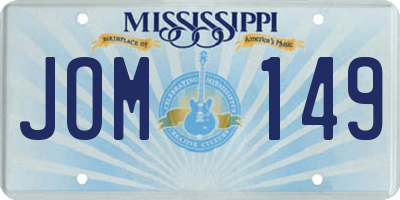MS license plate JOM149