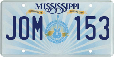 MS license plate JOM153