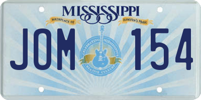 MS license plate JOM154