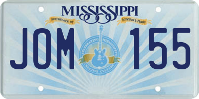 MS license plate JOM155