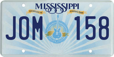 MS license plate JOM158