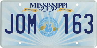 MS license plate JOM163