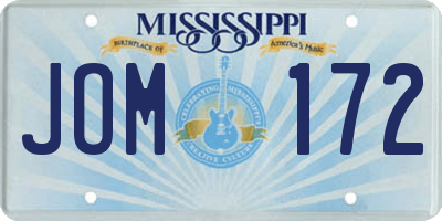 MS license plate JOM172