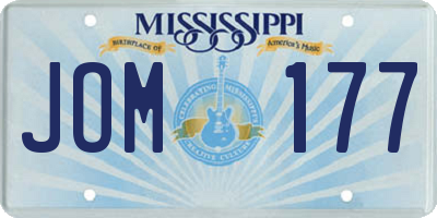 MS license plate JOM177