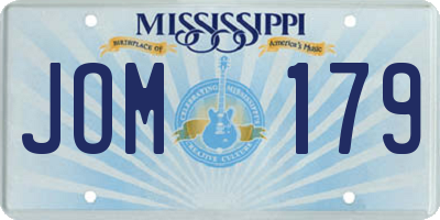 MS license plate JOM179