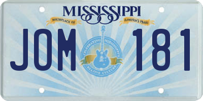 MS license plate JOM181