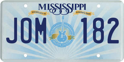 MS license plate JOM182