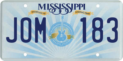 MS license plate JOM183