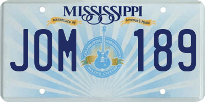 MS license plate JOM189
