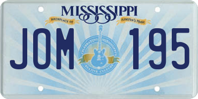 MS license plate JOM195