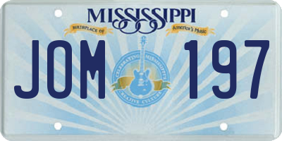 MS license plate JOM197