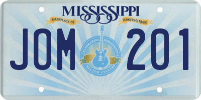 MS license plate JOM201