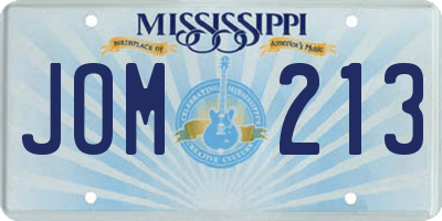 MS license plate JOM213