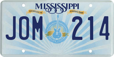 MS license plate JOM214