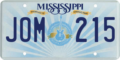 MS license plate JOM215