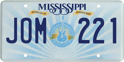 MS license plate JOM221