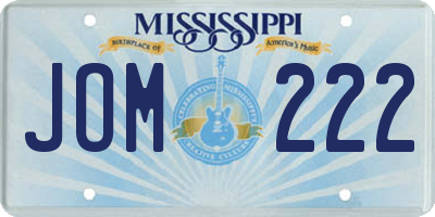 MS license plate JOM222