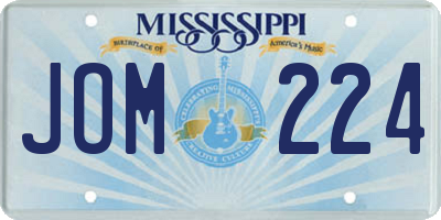 MS license plate JOM224