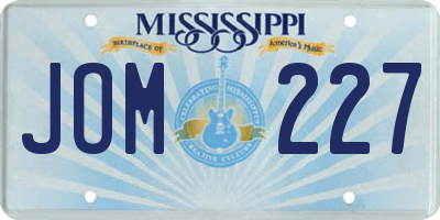 MS license plate JOM227