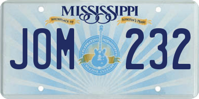MS license plate JOM232