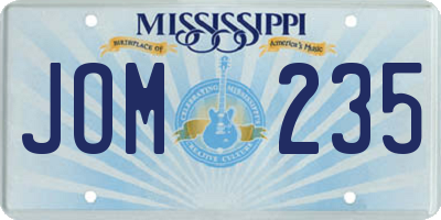 MS license plate JOM235