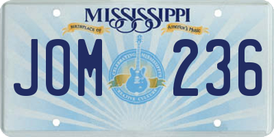 MS license plate JOM236
